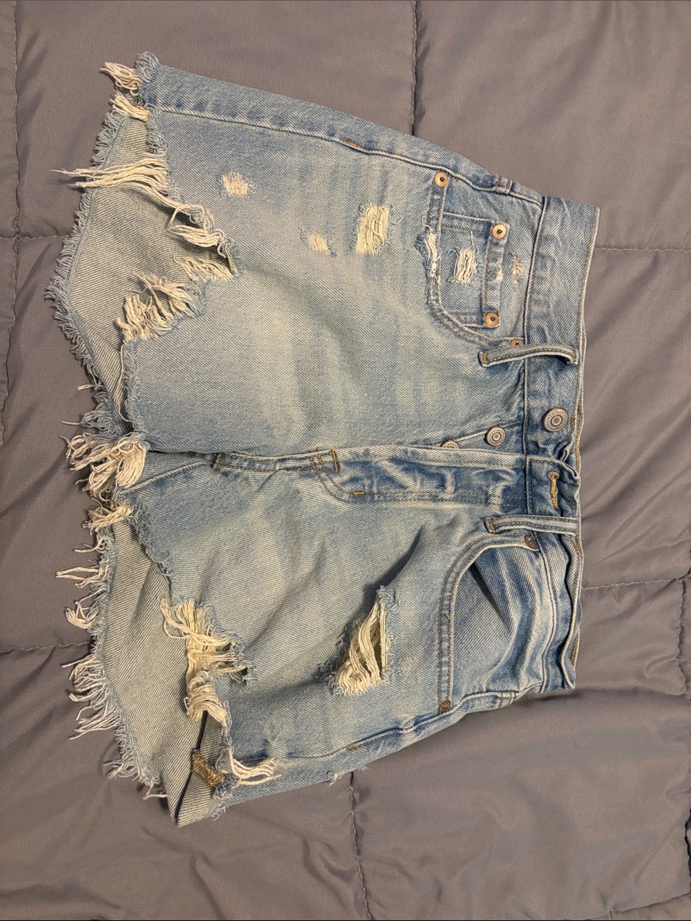 Aeropostale Light Blue Distressed Denim Shorts